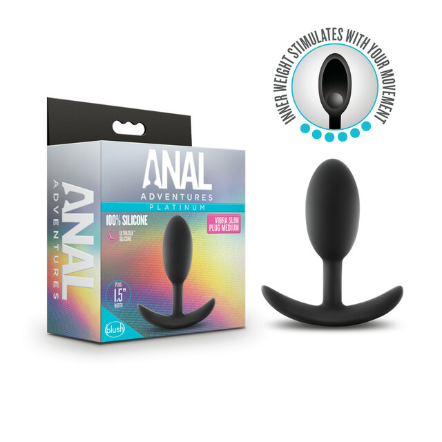 Vibra Slim Plug Medium Anal Adventures Platinum Plug Anale Blush