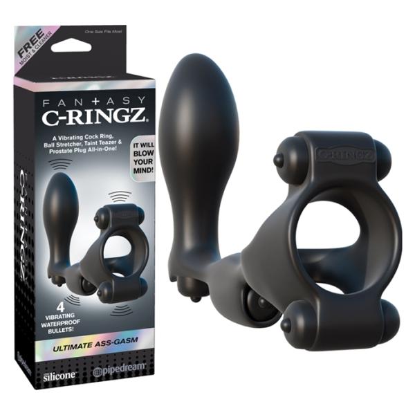 Ultimate Ass-Gasm - Anneau Vibrant avec Plug Anale - Fantasy C-Ringz