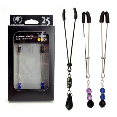 Tweezer Nipple Clamps with Jewel Glass - Pinces à Mamelons avec Bijoux - Spartacus