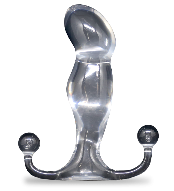 "Jouet prostate Progasm Classique Transparent, vue latérale, Québec Canada."