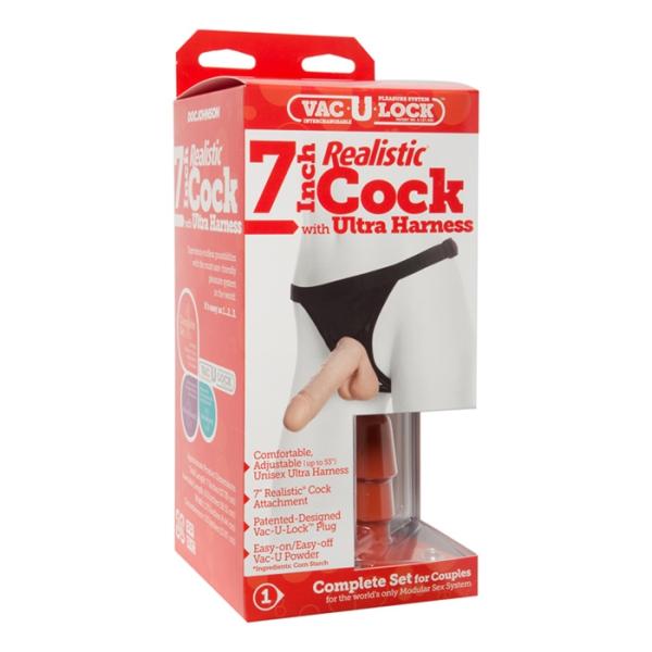 7 Inch Realistic Cock - Ultra Harness - Harnais Vac-U-Lock - Doc Jonhson