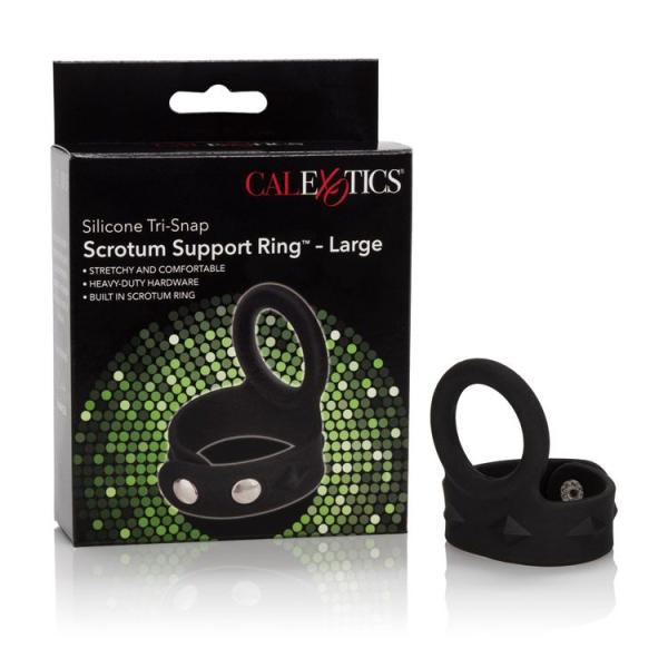 Silicone Tri-Snap Scrotum Support Ring - Anneau Double Ajustable - California Exotics – Image 6