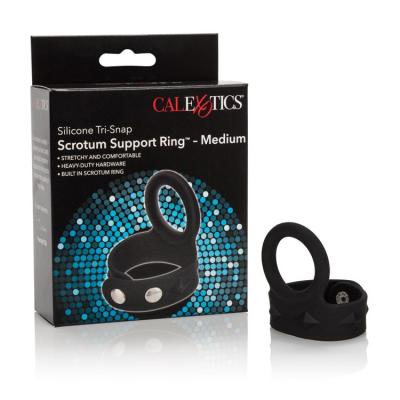 Silicone Tri-Snap Scrotum Support Ring - Anneau Double Ajustable - California Exotics