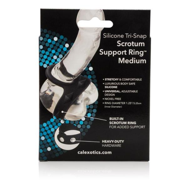 Silicone Tri-Snap Scrotum Support Ring - Anneau Double Ajustable - California Exotics – Image 5