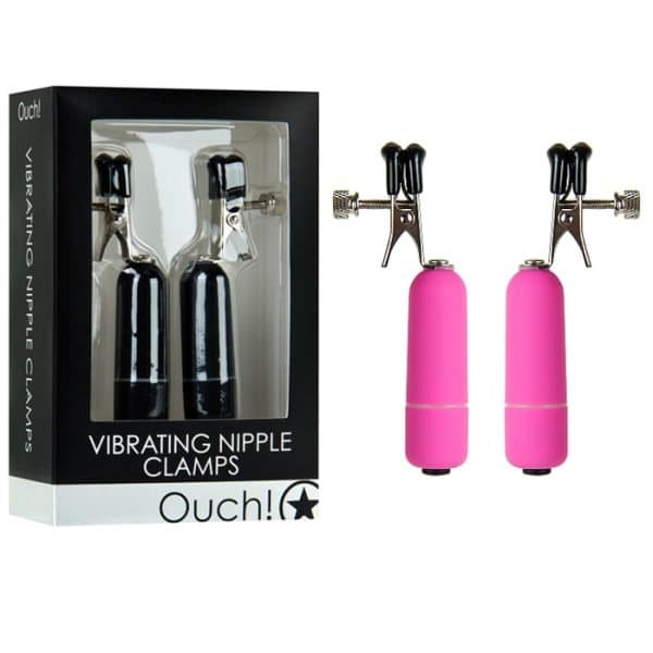 Vibrating Nipple Clamps - Pinces à Mamelons Vibrantes - Ouch!