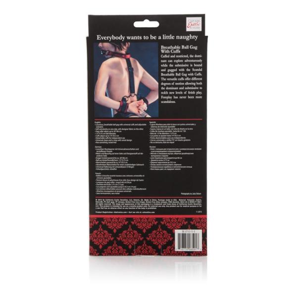 Breathable Ball Gag With Cuffs - Menottes et Bâillon - Scandal – Image 4