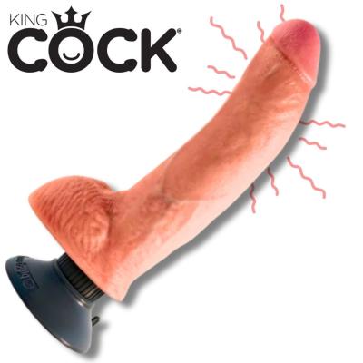 9 Vibrating Cock with Balls - Vibrateur Réaliste avec Testicules - King Cock