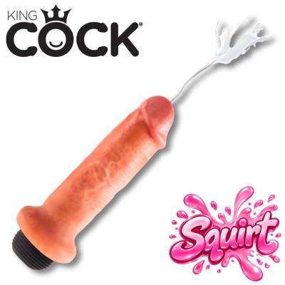 Gode Éjaculateur 6" - King Cock, avec Pompe Jizzle Juice