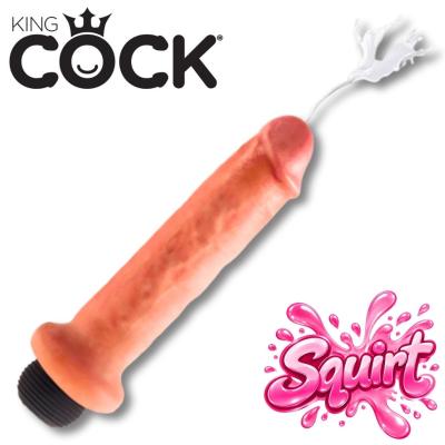 Gode Éjaculateur 7" - King Cock, avec Pompe Jizzle Juice