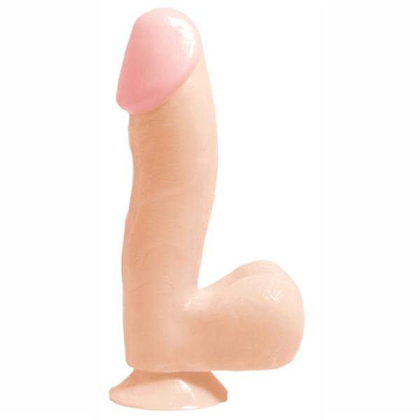 6.5'' Dong with Suction Cup - Basix Rubber Works - Gode Réaliste Beige