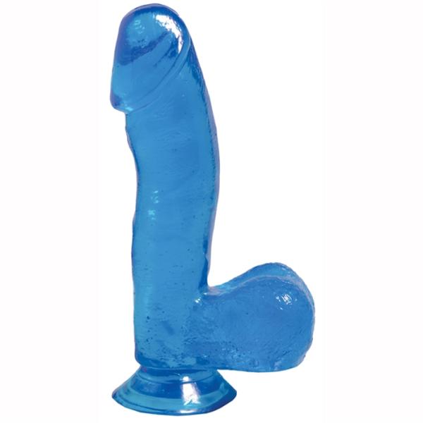 6.5'' Dong with Suction Cup - Basix Rubber Works - Gode Réaliste Bleu