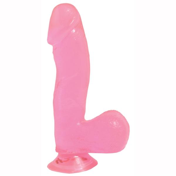6.5'' Dong with Suction Cup - Basix Rubber Works - Gode Réaliste Rose