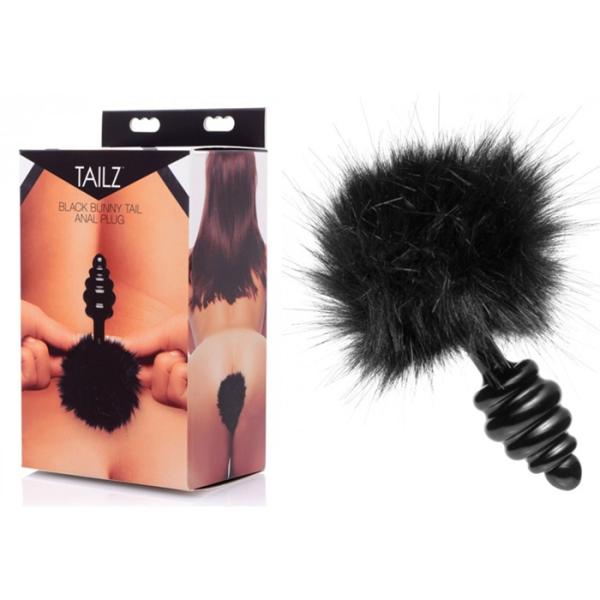 Black Bunny Tail Anal Plug - Tailz