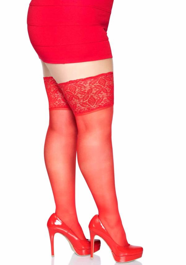 Bas en Nylon avec Dentelle - Haut de Cuisse - 9750Q - Taille Plus - Leg Avenue – Image 4