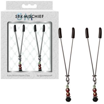 Ruby Black Nipple Clips - Sex & Mischief