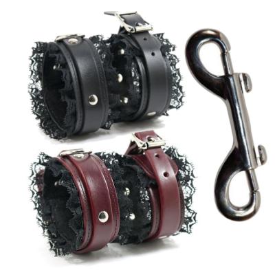 Menottes en Cuir avec Dentelle - Doublées de Suède - Ego Driven
