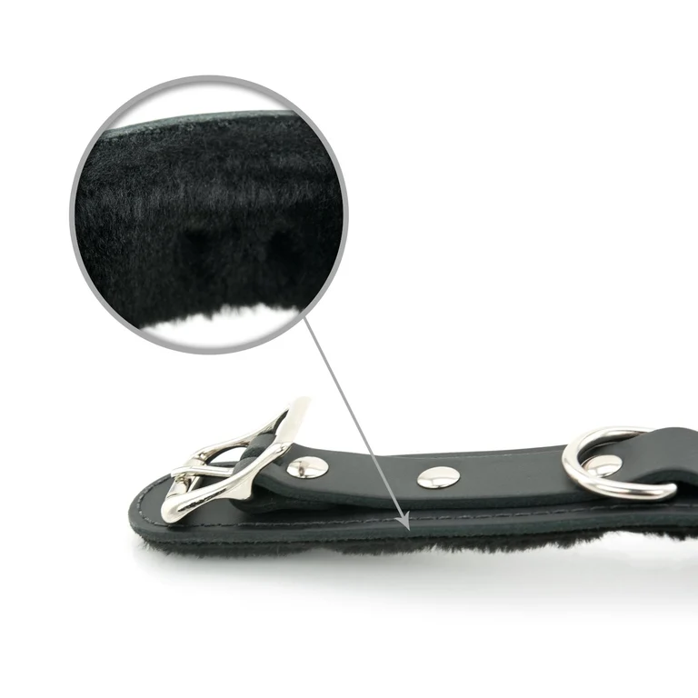 Mini menottes en cuir avec doublure en fausse fourrure – Image 3