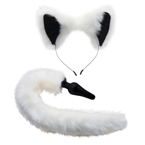 White Fox Tail Anal Plug and Ears Set - Ensemble de Renard Blanc - Tailz – Image 4
