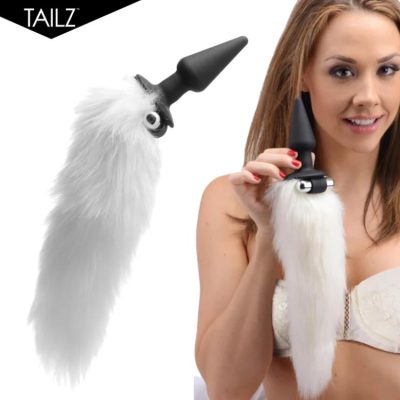 Plug anal vibrant queue de renard