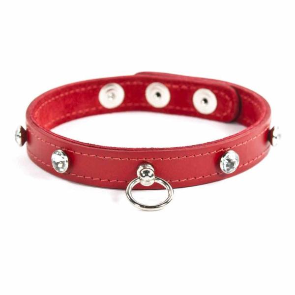 Classic Choker with Gems - Collier en Cuir avec Pierres - XBliss