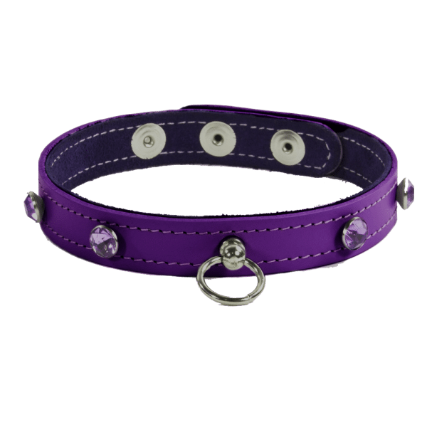 Classic Choker with Gems - Collier en Cuir avec Pierres Précieuses - XBliss – Image 5