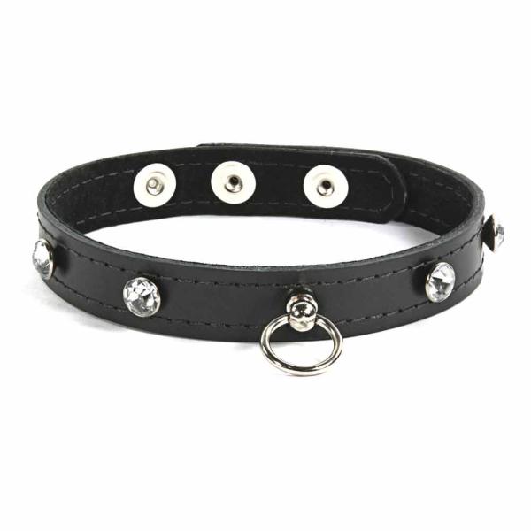 Classic Choker with Gems - Collier en Cuir avec Pierres Précieuses - XBliss – Image 3