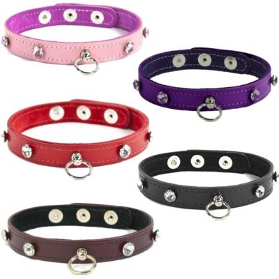 Classic Choker with Gems - Collier en Cuir avec Pierres Précieuses - XBliss