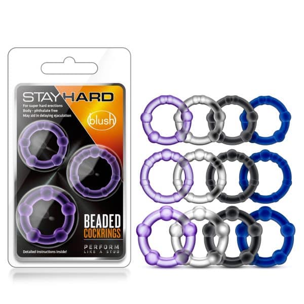 Beaded Cock Rings Stay Hard - Ensemble d'Anneaux - Blush
