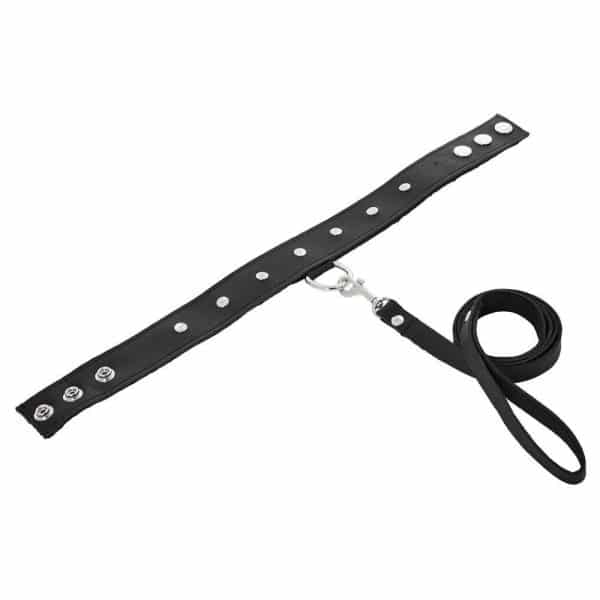 Leather Leash & Collar - Collier et Laisse en Cuir - Sportsheets – Image 3