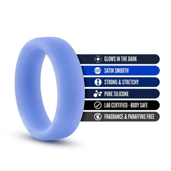 Silicone Glo Cock Ring - Performance - Anneau d'Érection - Blush – Image 5