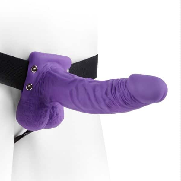 7" Hollow Strap-On with Balls - Harnais pour Lui - Fetish Fantasy Series – Image 5