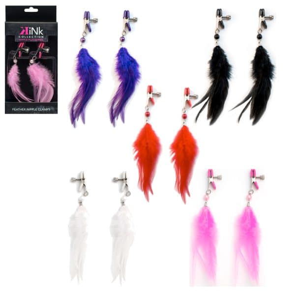 Feather Nipple Clamps - Pinces à Mamelons avec Plumes - Kink Collection