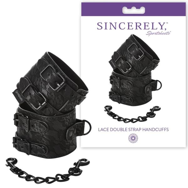 Lace Double Strap Handcuffs - Sincerely - Menottes - Sporsheets