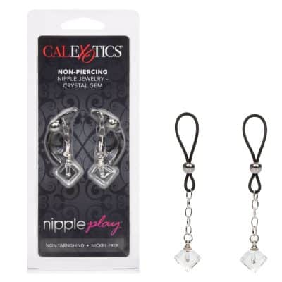 Non-Piercing Nipple Jewelry Crystal Gem - Lasso à Mamelons avec Bijoux - California Exotics