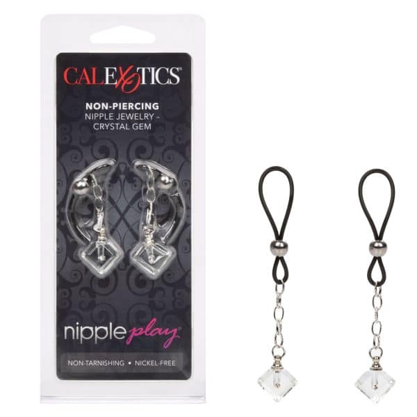 Non-Piercing Nipple Jewelry Crystal Gem - Lasso à Mamelons avec Bijoux - California Exotics