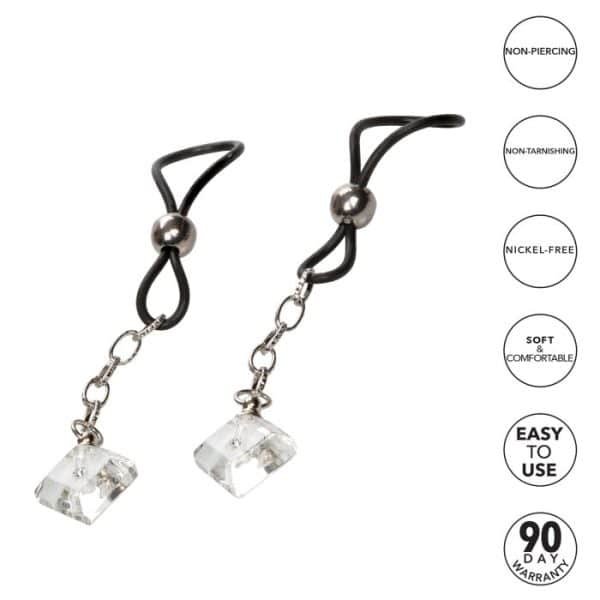 Non-Piercing Nipple Jewelry Crystal Gem - Lasso à Mamelons avec Bijoux - California Exotics – Image 4