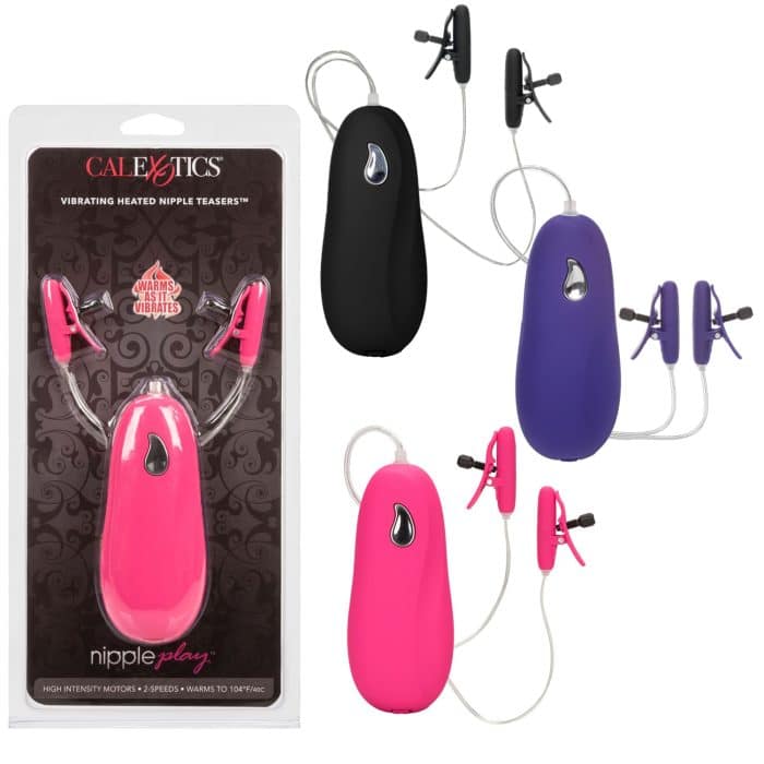 Vibrating Heated Nipple Teasers - Pinces à Mamelons Vibrant et Chauffant - California Exotics