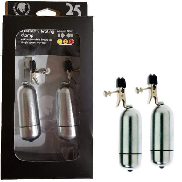 Wireless Vibrating Clamps with Broad Tip - Pinces à Mamelons Vibrantes - Spartacus