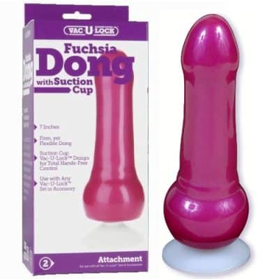 Fuchsia Dong with Suction Cup - Gode Vac-U-Lock - Doc Jonhson