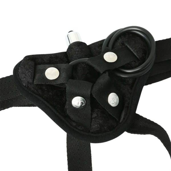 Vibrating Black Velvet Strap-On - Harnais - Sportsheets