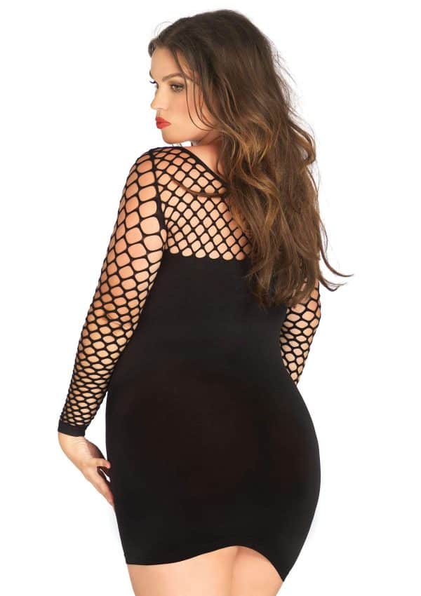 Mini Robe Opaque en Filet - 86585Q- Grande Taille - Leg Avenue – Image 3