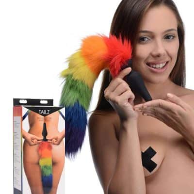 Rainbow Tail Anal Plug - Anal Plug - Plug Anale avec Queue Multicolore - Tailz