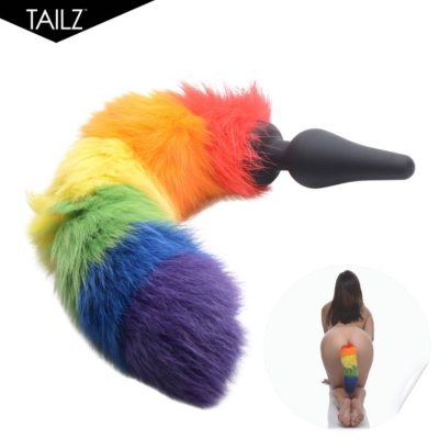 Plug anal avec queue arc-en-ciel Rainbow Tail