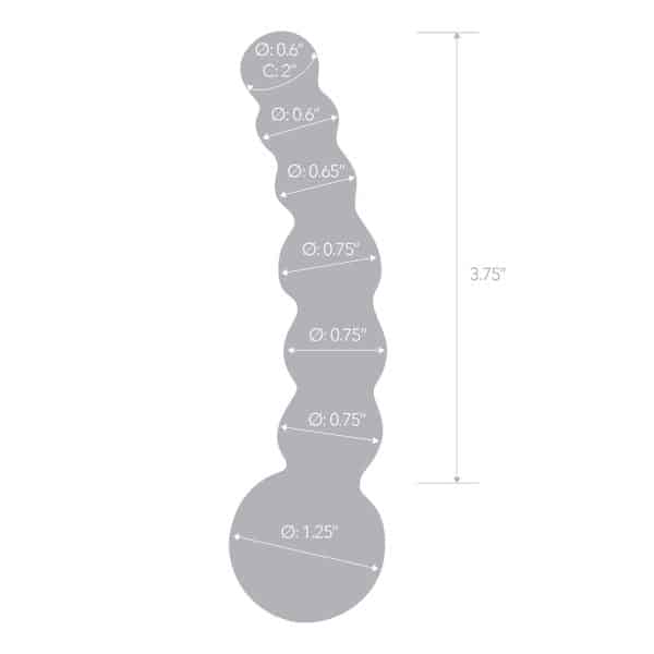 5 Curved Glass Beaded Dildo - Gode en Verre - Gläs