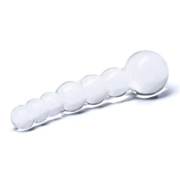 5 Curved Glass Beaded Dildo - Gode en Verre - Gläs