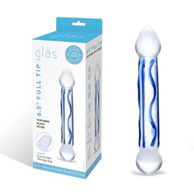 6.5 Full Tip Textured Glass Dildo - Gode en Verre - Gläs