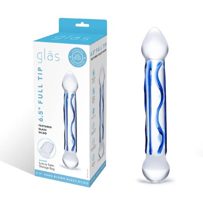 6.5 Full Tip Textured Glass Dildo - Gode en Verre - Gläs