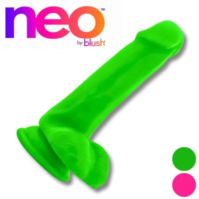 Gode réaliste 6 po à double densité avec testicules – Neo Blush