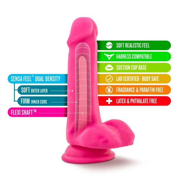 Neo 6 Cock with Balls - Gode Double Densité - Blush – Image 9