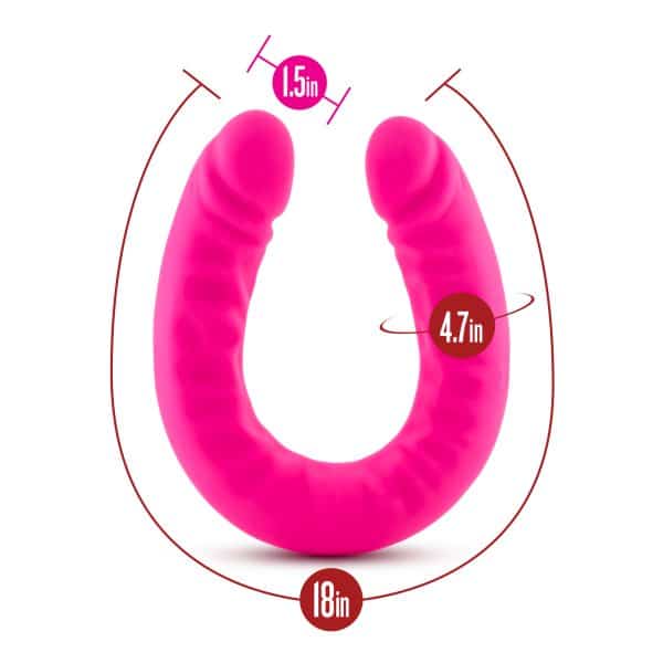 18 inch Silicone Slim Double Dong - Rusé - Gode Double - Blush